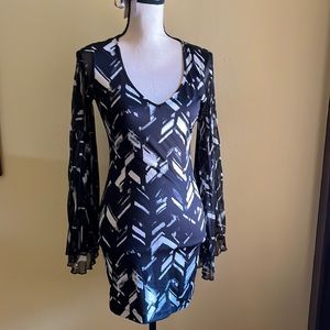 Printed Black and White dress.